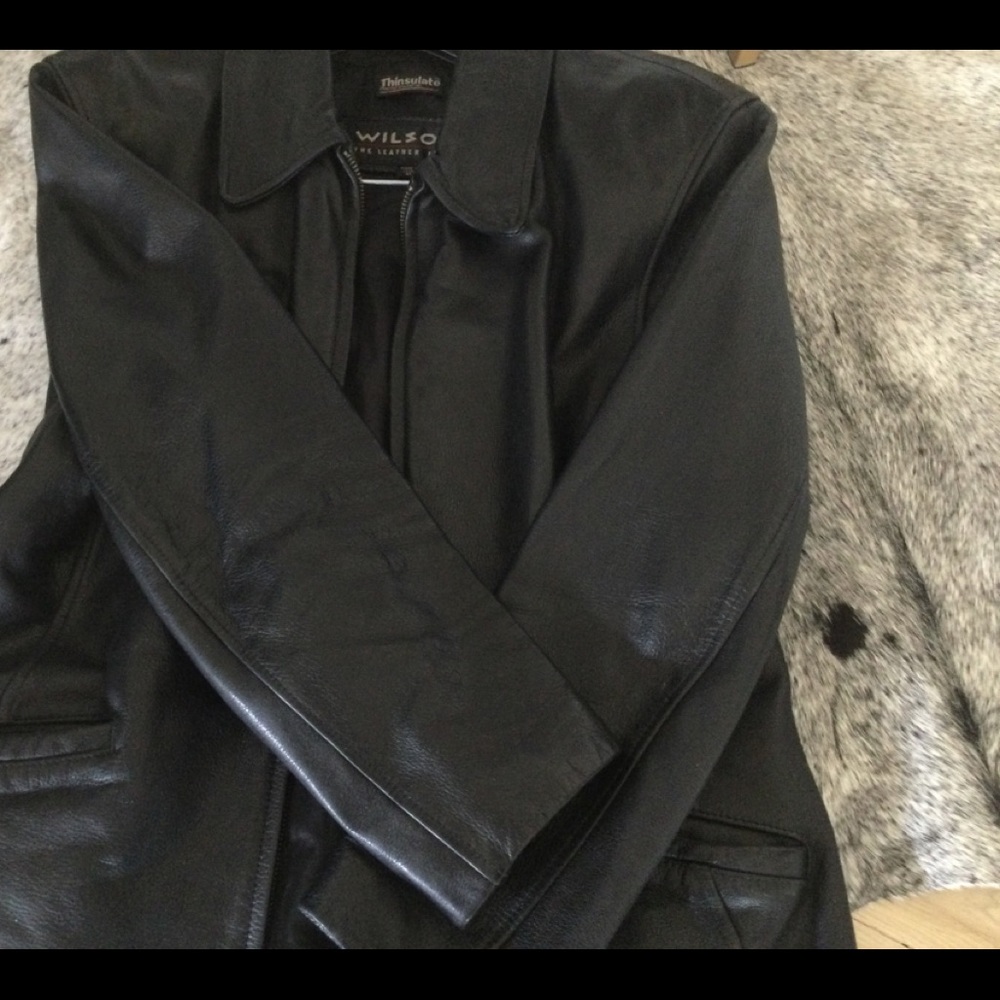 Nice black leather coat